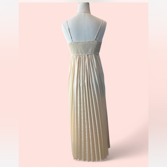 Satin Cream Maxi Dress - Picture 4 of 7